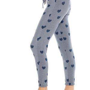 NWT Chaser blue hearts joggers sweatpant Sz medium